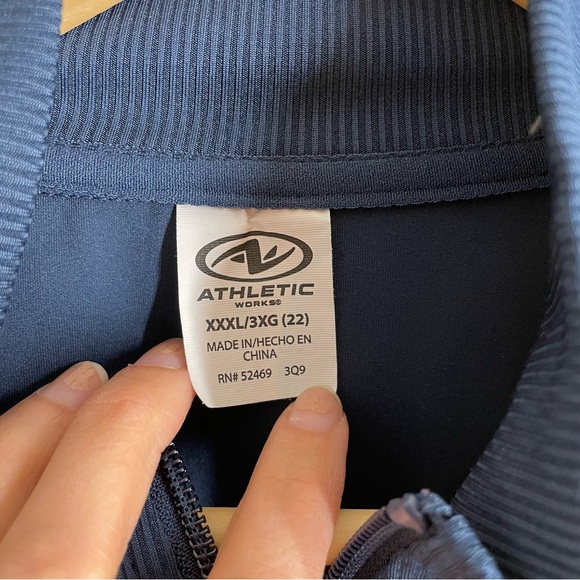 Athletic Works Bright Side Stripe Zip Up Sweatshirt Navy size 3X - Picture 8 of 8